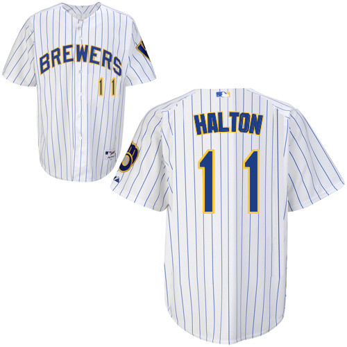 Sean Halton #11 mlb Jersey-Milwaukee Brewers Women's Authentic Alternate Home White Baseball Jersey